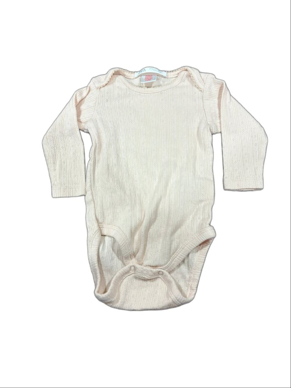 ZARA Baby Cream Pointelle Knit Long Sleeve Bodysuit - Size 3-6M